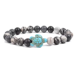 8mm Sea Turtles Beads Bracelet Turquoise Natutal Stone Elastic Stretch Bracelet Women Men Friendship Summer Beach Jewelry Gifts