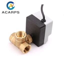 1/2" 3/4" 1" 2 Inch 3 Way Motorized Ball Valve Electric Ball Valve Three Wires Two Point Control Ball Valve With Manual Switch