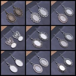 Fit 13x18mm Cabochons Oval Blank Setting Bezel Blank Cabochon Earring Base For DIY Earring Making