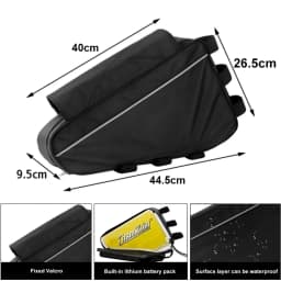 36V 48V 60V 72V E-BIKE Electric Bicycle Triangle Battery Bag Black Bicycle Frame Triangle Bags load 126 cells