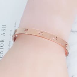 Fashion Hollow Star Gift Bangles & Bracelets For Women Party Trendy Jewelry Stainless Steel Rose Gold Color Cuff Wristband