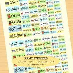 114Pcs Cartoon Unicorn Name Stickers Custom Girl Personal Tags Kids Waterproof Cartoon Label For School Stationery Scrapbooking
