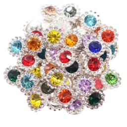 8mm-12mm Sunflower Silver Claw Sew On Rhinestones Glitter Crystals Stones Fabric Glass Beads DIY Sewing Rhinestones Crafts Gems