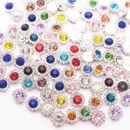 8mm-12mm Sunflower Silver Claw Sew On Rhinestones Glitter Crystals Stones Fabric Glass Beads DIY Sewing Rhinestones Crafts Gems