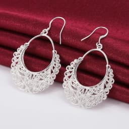 Fine charm 925 sterling Silver vintage earrings for women luxury designer Jewelry wedding birthday present Christmas Gifts