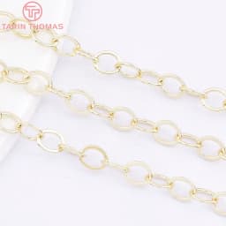 (4251)1Meter Chain Link 5x6MM 14K Gold Color Brass Chains for Necklace BraceletHigh Quality Diy Jewelry Findings Accessories