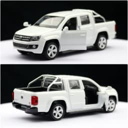1/46 Volkswagen Amarok Pickup Truck Toy Car Model for Children Diecast Metal Off Road Miniature Pull Back Collection Gift