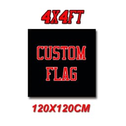 Custom Flag 4x4FT Banner - Print Your Own Logo/Design/Words - Vivid Color, Double Stitched - 100D Polyester with Brass Grommets