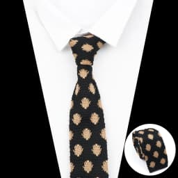 New Fashion Men's Knitted Tie Print Floral Flower Skinny Narrow Slim Knit Warm Neck For Men Woven Designer Daily Wear Cravat