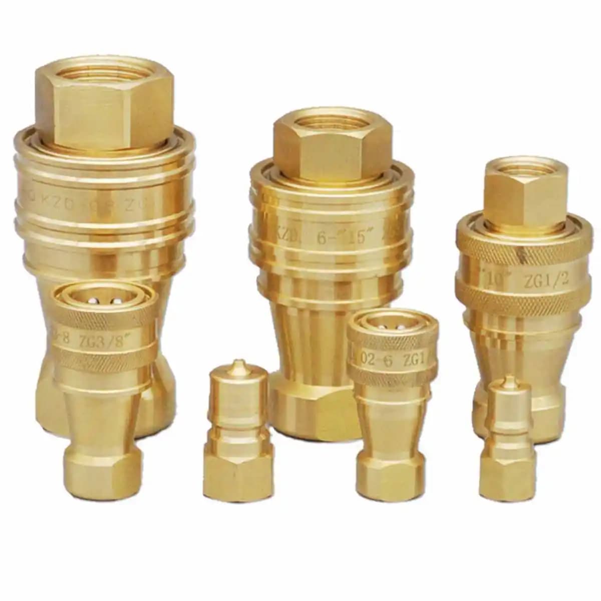 500 Bar 1/8" 1/4" 3/8" 1/2" BSPT/Metric Female Hydraulic Brass Quick Disconnect Couplers Truck Mount Portable Carpet Cleaning