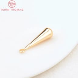 (2989)10PCS 23x6MM 24K Gold Color Brass Long Water Drop End Beads Charms High Quality DIY Jewelry Making Findings Accessories