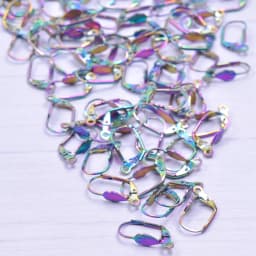 50pcs/Lot Rainbow Ear Hooks For Jewelry Making Earrings Ear Piercing Hoop Stainless Steel Jewelry Findings Wholesale Components