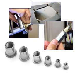 100pcs Tool Kit M3/M4/M5/M6/M8 Aluminum Rivets Nuts Rivet Gun Threaded Riveter Flatheadscrew Fasteners Accessories Nuts&Bolts