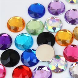 60pcs 14mm Round Acrylic Rhinestones Applique Stones And Crystals Flat Back Beads DIY Garment Crafts Accessories WC765