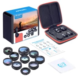 APEXEL 10in1 CellPhone Camera Lens Kit Wide Angle&Macro Lens+Fisheye Lens Telephoto Lens CPL/Flow/Star/Kaleidoscope for phones