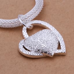 925 Sterling Silver Necklace Gorgeous Charm Fashion Heart Wedding Lady Love for Women Noble Luxury 18 Inches 45cm Jewelry