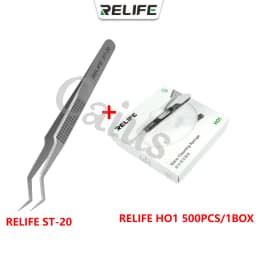 RELIFE ST-20 Chip Positioning Tweezers High Precision Flying Line Super Hard Tweezer for Soldering and IC Chip Micro-repair Tool