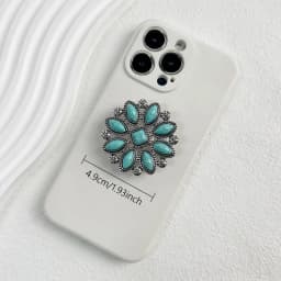 Luxury Socket Tok Phone Grip Retro Turquoise Phone Stand Unique Charm Foldable Grip Fashion Phone Support Desk Stand