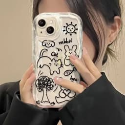 Curly Cat Fundas for Samsung S24 Ultra S23 Plus FE Galaxy A55 A54 A35 A53 A31 A03 A34 A53 A52 A32 A14 A15 A25 A24 A23 A04 Case
