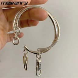 Mewanry Silver Color Lock Knot Bracelet for Women Vintage INS Fashion Simple Personality Party Jewelry Gifts Wholesale