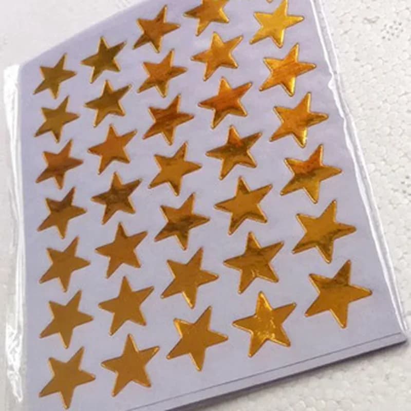 10 sheets Stationery Stickers Golden Silvery Star DIY Journal Notebook Decor Student Award School Supplies