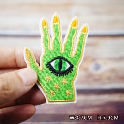 Dinosaur Eye Cat Heart Shoes Patches Embroidery For T-Shirt Iron On Appliques Clothes Jeans Stickers Badges Lightning Hand Beer