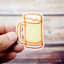 Dinosaur Eye Cat Heart Shoes Patches Embroidery For T-Shirt Iron On Appliques Clothes Jeans Stickers Badges Lightning Hand Beer