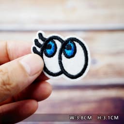 Dinosaur Eye Cat Heart Shoes Patches Embroidery For T-Shirt Iron On Appliques Clothes Jeans Stickers Badges Lightning Hand Beer