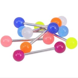 10/20PC Plastic Tongue Piercing Mix Color Luminous Barbell Bars Piercing Tongue Rings Fashion Sex Body Jewelry for Women Jewelry