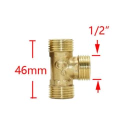 T-Shaped 1/2 3/4 Inch Copper Metal Threaded Water Pipe Connector Brass 1/2 3/4 Male Female Tee Connectors Cross Water Splitter