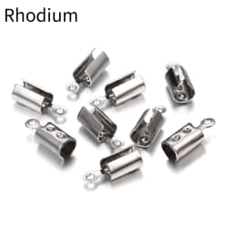 30pcs/lot Stainless Steel Cove Clasps Cord End Caps Leather Clip Tip Fold Crimp Bead Connectors For DIY Jewelry Making Findings