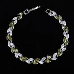 Fashion Exquisite Color Crystal Inlaid Ladies Charm Bracelet Engagement Wedding Jewelry