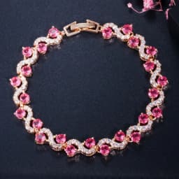 Fashion Exquisite Color Crystal Inlaid Ladies Charm Bracelet Engagement Wedding Jewelry