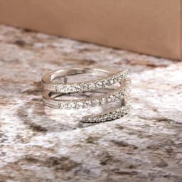 Huitan Geometric Women Ring Shiny Cubic Zircon Bridal Engagement Wedding Party Accessories Fancy Gift Simple Stylish Female Ring