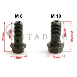Universal M8/M10x1.25 Brake Master Cylinder Oil Hose Screw Banjo Bolt for Honda Yamaha Suzuki Motorcycle ATV Kart Connector End