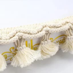 1Y Pom Trim Ball Wide 6CM Fringe Ribbon Sewing Beige White Lace Kintted Fabric Beaded Handmade Craft Accessories