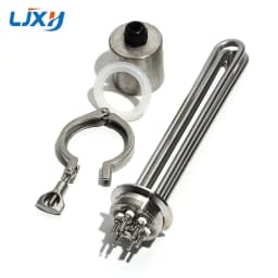 LJXH All 304SS 2'tri Immersion Water Tank Heater Heating Element 3/4.5/6/9/12KW 220/380V for Homebrew with Clamp & Coupling