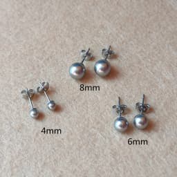 316L Stainless Steel With Senior Grey Nature Shell Pearls Stud Earrings No Fade Allergy Free