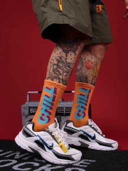 3 Pairs STAY COOL CHILL Letters Hip Hop Harajuku Pink Men's Socks Skateboard Orange Cotton Colorful Letter Long Women Sock