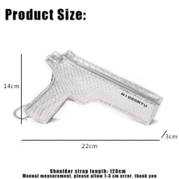 YoReAi New 3D Gun Shaped Chains Women Shoulder Bags Luxury Leather Crossbody Bag Lady High Quality Small Purses Clutch for Girls