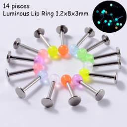 8/10/14pcs Acrylic Colorful Mixed Style Nose Ring Tongue Lip Eyebrow Ring Ear Studs Tragus Helix Lobe Ball Piercing Body Jewelry