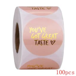 50-500pcs Round Pink Business Label Stickers Paper Cute Thank You Stickers For Baking Packaging Seal Labels Stationery Stickers