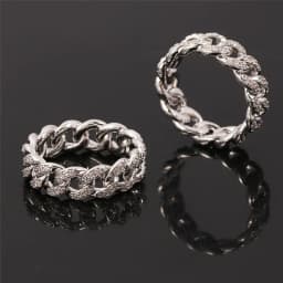 Hiphop Ring Silver Color Cuba Chain Ring Iced Out Paw Setting Micro Crystal Ring For Woman Men Engagement Wedding Finger Jewelry