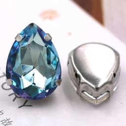 HFOUR 10x14mm/13x18mm Teardrop Shape Glass Crystal Sliver Claw Setting Ab Rhinestones Sew On Garment/Bags/Shoes