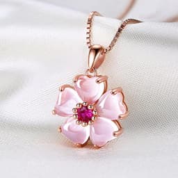 Huitan Fancy Flower Necklace Women Temperament Sweet Chain Neck Female Party Accessories Anniversary Love Gift Fashion Jewelry