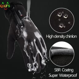 Outdoor Winter Gloves Waterproof Motorcycle Thermal Fleece Lined Resistant Touch Screen Non-slip Riding Gloves For Men Women