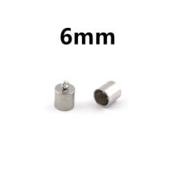 5-10Pcs/Lot 2-10mm Stainless Steel Tassel Caps Leather Cord Bracelet End Tips Crimp Caps For Jewelry Making Supplies Accessories