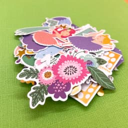 Creative Path 160pcs Violet Fantasy Scrapbooking Die Cuts Shapes Foil Purple Unicorn Journaling Die Cuts Ephemera Embellishments