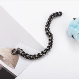 Punk Skull Bracelets Men Stainless Steel Shiny Matte Skull Charm Link Chain Brecelets Male Gothic Jewelry 2021