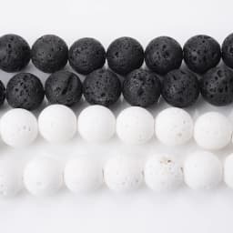Natural Black White Lava Stone Beads Round Loose Beads Spacer Volcanic Rock For Jewelry Making DIY Bracelet Wholesale 4-14mm